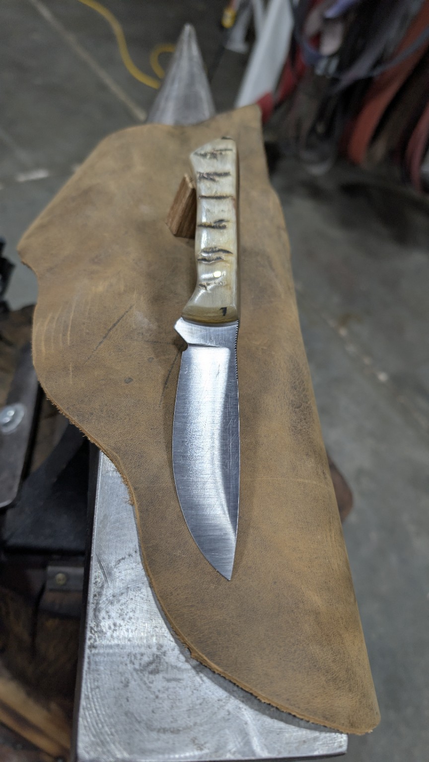 Handmade horn handle knife